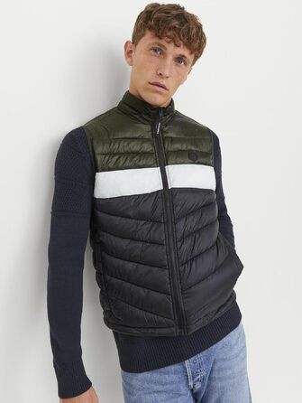 Чоловічий жилет Jack & Jones Jjehero Noos стібаний, колір Rosin/Black/White, розмір L
