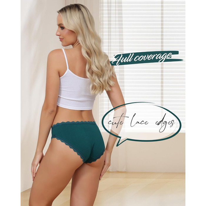 Сліпекс жіночі труси Levao 6 шт. бавовна мереживо дихаючі, комплект трусиків для жінок, S-XXL, 6 кольорів