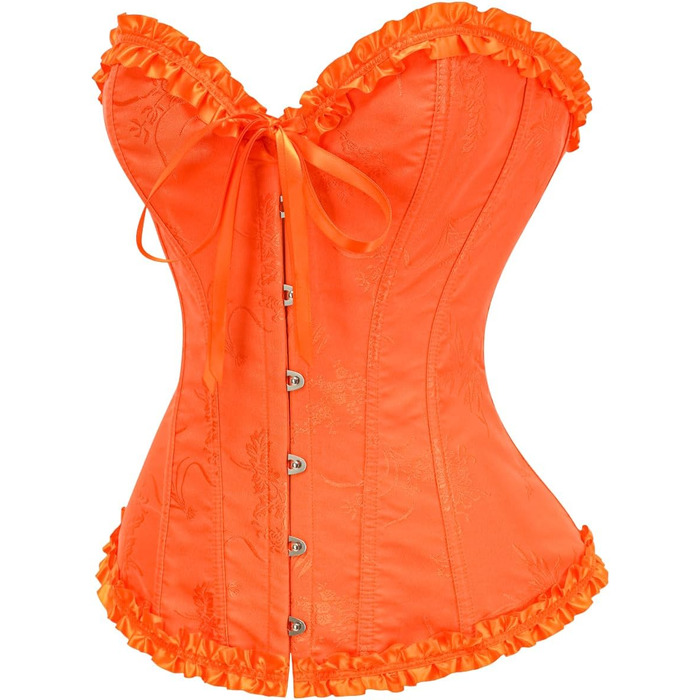 Корсет жіночий KUOSE з нагрудником, великі розміри S-6XL, чорний (30-32, помаранчевий)