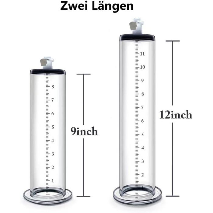Аксесуар для помпи для пеніса Hmxseu: прозоре трубкове кільце з маркуванням для збільшення та стимуляції пеніса (22.9*3.9 см)