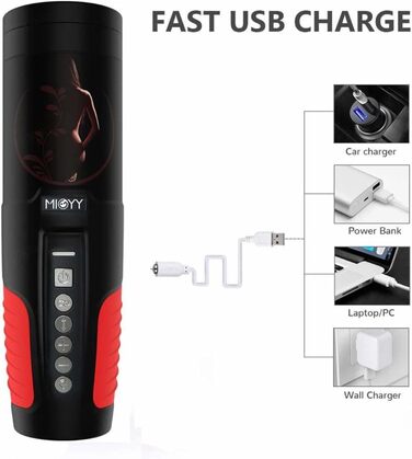 Автоматичний електричний мастурбатор-чаша з 7 телескопічними функціями та режимами обертання. Іграшка для чоловіків