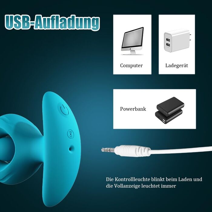 Анальний вібратор Jpscor з повітряним насосом, 10 режимів, для чоловіків та жінок, синій