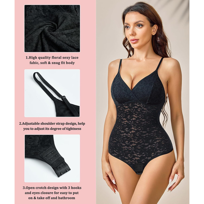 Корсет-боді KUMAYES для жінок, чорний, безшовний, з V-подібним вирізом, без спинки, для формування фігури, з бавовни, модель M