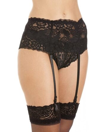 Жіночий пояс Silky Sexy Straps, чорний, червоний, білий, широкий, з мережива, XL