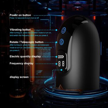 Електричний секс-іграшка для чоловіків з 5 режимами, телескопічною функцією та 10 вібрацій