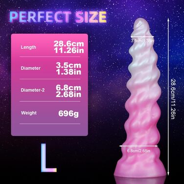 Анальний дildo з м'якого силікону, спіральний, для дорослих, червоний (C, L)