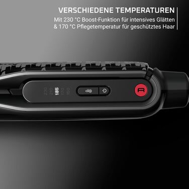 Випрямляч для волосся Rowenta Thermoglide SF5120 з керамічним покриттям, регулюванням температури та обертовим шнуром, чорно-сріблястий