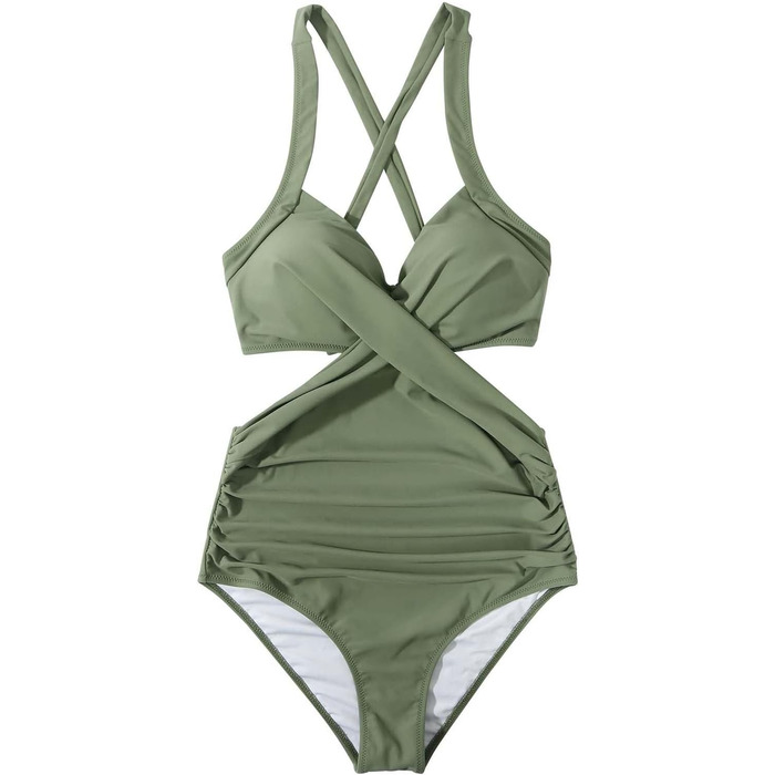 Купальник суцільний жіночий Einteiliger Monokini Pushup Wrap, зелений колір - 2026