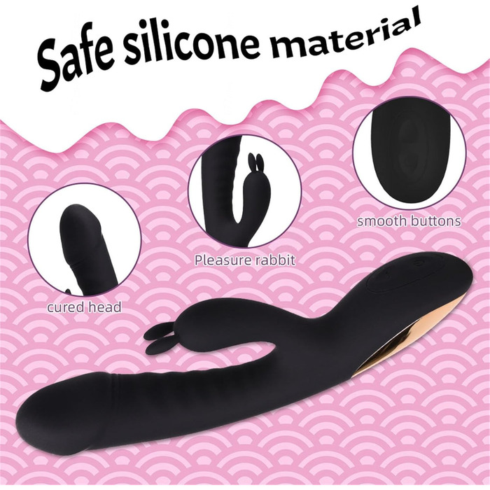 Вібратор G-Punkt Rabbit – класичний, 10 режимів, нагрів, тихий, чорний