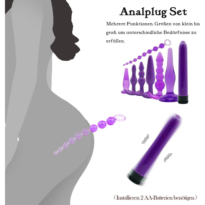 Набір для БДСМ: наручники, аналплаг, чік, пета, набір 18 предметів для пар