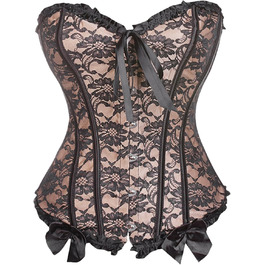 Корсет для жінок, корсет для схуднення живота, бодішейпер, мідер для талії, цинчер, трейнер для талії, костюмний корсет, бежевий, 6XL