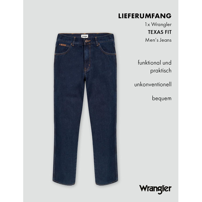 Чоловічі джинси Wrangler Texas Stretch W121XU13M заужені (Tapered), колір Darkstone, розмір 38W/36L