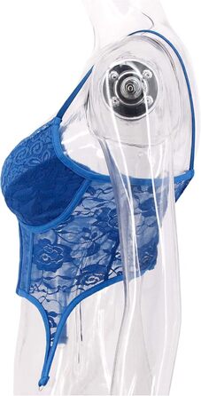 Топ-бралетта Tetudineu з квітковим вишиванням, шнурівка, блакитний (XS)