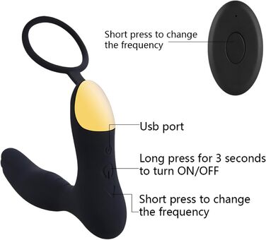 Вібраційний кільце для пеніса TYDAY: 10 режимів, водонепроникний, з пультом дистанційного керування