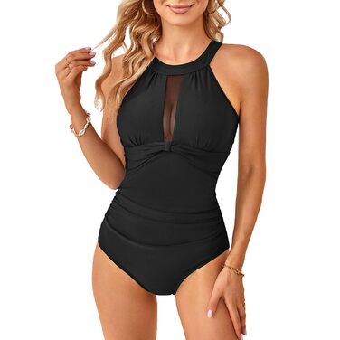 Купальник жіночий YNIQUE з пуш-ап, мереживний, для корекції живота, розмір L, чорний