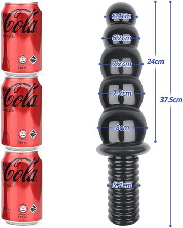 Анальний масажер Roluck Giant - гнучкий плагін з різьбою, 37.5 см, для чоловіків, жінок, пар. Масаж простати, PVC