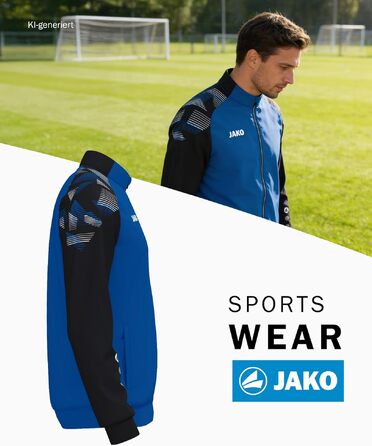 Спортивна куртка JAKO Sonic унісекс для тренувань та дозвілля, перероблений поліестер, XL, royal/чорний