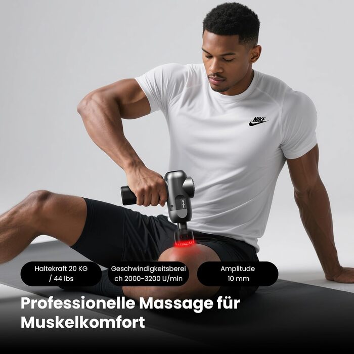 Перкусійний масажер Bob and Brad C2 для м'язів, масажна пістолет з 5 рівнями швидкості та набором насадок, Phantom Black