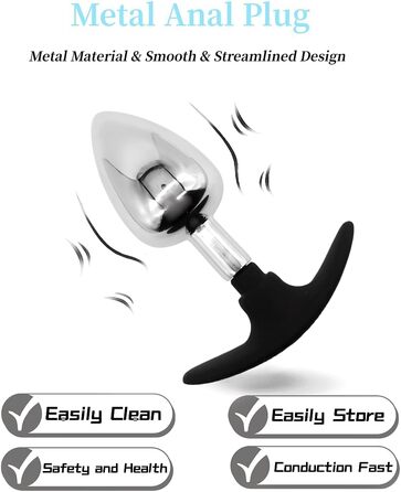 Набір анальних пробок зі сталі: дилататори, масажер простати, стимулятор для пар, S+M+L