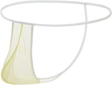 BIATWOWR Прозорі труси для чоловіків - сексуальна білизна з G-строки (жовтий, L)