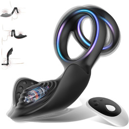 Пеніс-кільце Tagnaff з подвійною затримкою для пар: покращена стимуляція G-точки та клітора, 9 режимів, чорний