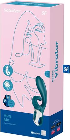 Satisfyer Hug Me Connect: Вібратор для клітора та G-точки з Bluetooth-керуванням (блакитно-сірий)