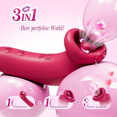 Вібратор для жінок: стимулятор клітора з 3 режимами соски, 10 режимами язика та вібрацією. Інтимні іграшки преміум-якості