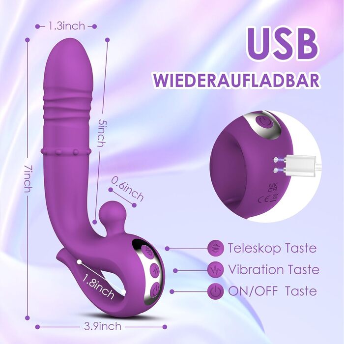 Вібратор для жінок G-Spot Klitoris, сексуальні іграшки для жінок з 10 функцій вібрації, телескопічний вібратор, набір вібраторів для жінок та пар, анальний вібратор, мастурбатор сексуальні іграшки