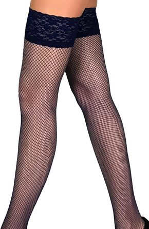 Чулки сітка Mila Marutti для жінок, мереживна верхня частина, панчохи до стегна з силіконовою стрічкою, сітчасті панчохи S Navy
