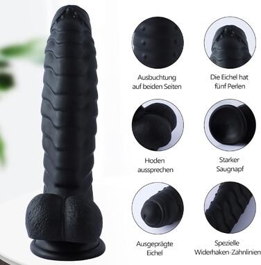 Реалістичний жіночий дилда G-Punkt 22см, MOCOYA з потужним присоском, чорний | Іграшки для дорослих