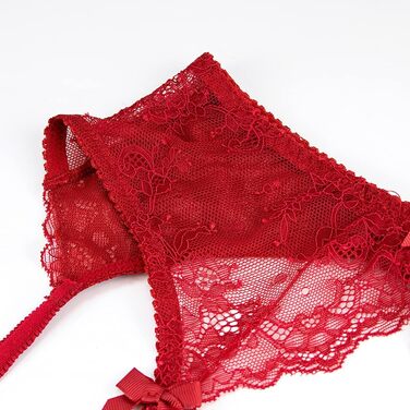 Сексуальний жіночий стрінг з мережива, пояс-стрінг з 4 ремінцями, металевий кліп для панчіх та спідньої білизни, чорний+білий+рожевий (червоний, S)