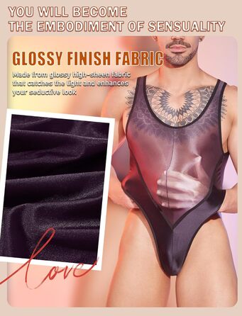 Боді для чоловіків AIEOE: сексуальний, прозорий боді, топ-майка, без рукавів, чорний