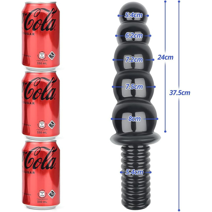 Анальний масажер Roluck Giant - гнучкий плагін з різьбою, 37.5 см, для чоловіків, жінок, пар. Масаж простати, PVC