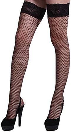 Чулки сітчасті для жінок ZGPjubilant, 2 шт., чорні, безшовні, з силіконовим гумкою, Overknee, універсальний розмір
