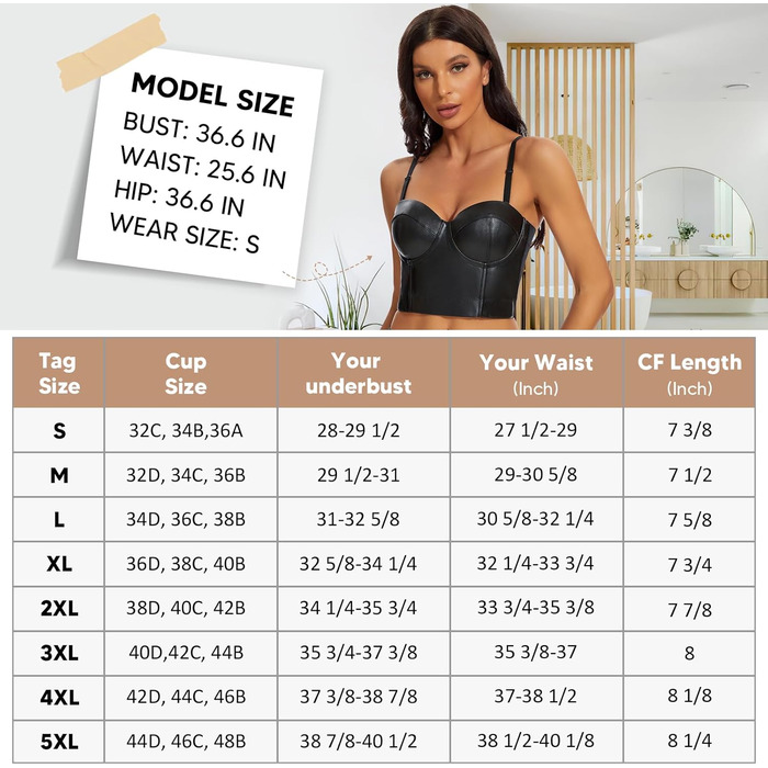 Топ SLIMBELLE з ефектом шкіри, чорний, без бретелек, корсетний, з пуш-ап ефектом (XXL)