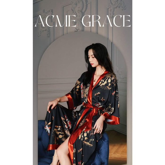 Легкий жіночий халат-кімоно з атласу, сауна, ванна, спа. Чорний, червоний, універсальний розмір.