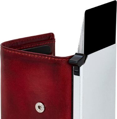 Шкіряний картхолдер Fa.Volmer POP-UP з RFID захистом для чоловіків та жінок, на 11 карт, колір бордовий (VO24)