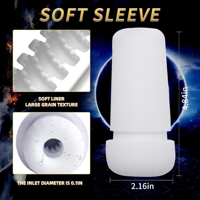 Мастубатор з телескопічною функцією, 3D силікон, для дорослих