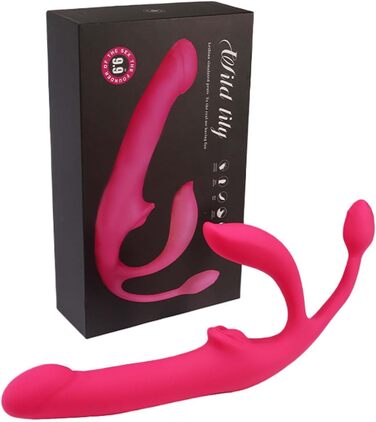 Вібратор ChicLSQ для жінок з 4 точками, без бретелек, надувний, G-точковий вібратор з 3 головками, 12 вібрацій та 3 імпульсами частоти, для лесбійок, анальний плагін