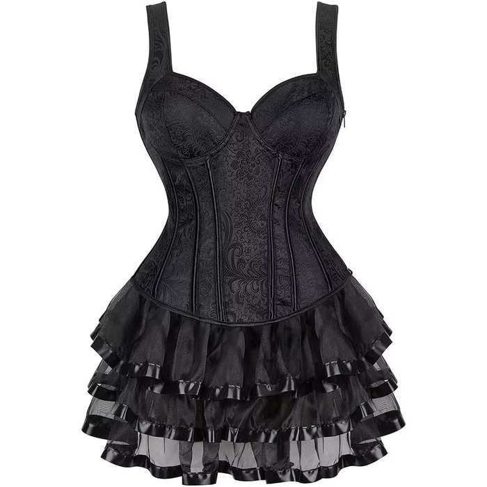 Сукня-корсет, чорна, з шнуруванням, для повних грудей, Burlesque, XXS