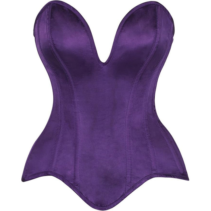 Корсет Daisy Corsets з кісточками, суцільнокроєний, з атласу, з пуговою застібкою, з високою талією, фіолетовий (2X)