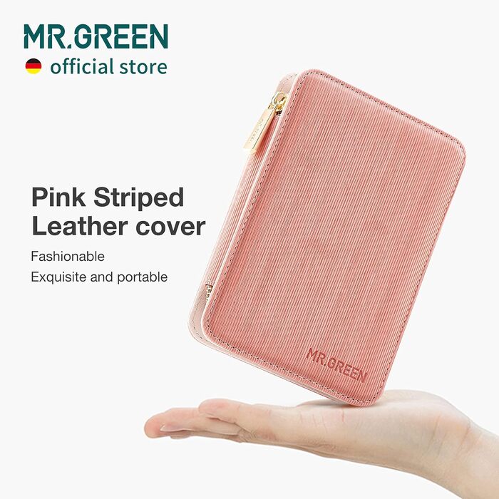Професійний набір для манікюру та педикюру MR.GREEN 7 в 1, інструменти з нержавіючої сталі в шкіряному чохлі (PU), колір 2