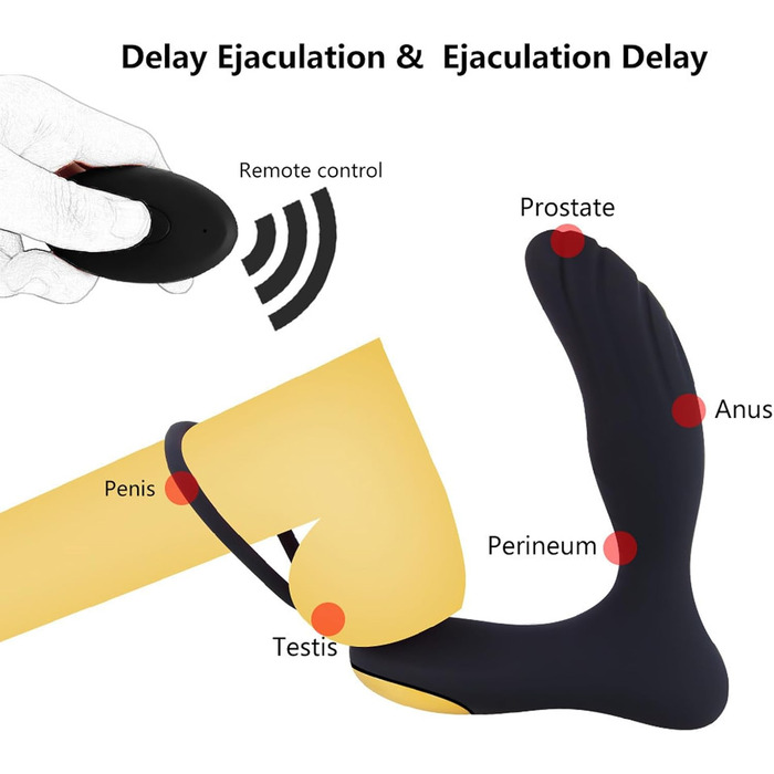Вібраційний кільце для пеніса TYDAY: 10 режимів, водонепроникний, з пультом дистанційного керування