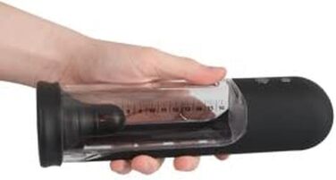 Автоматичний пеніс-насос Rebel - автоматичний пристрій для ерекції, регульований вакуумний тиск, функція зливу, шкала вимірювання, прозорий/чорний колір