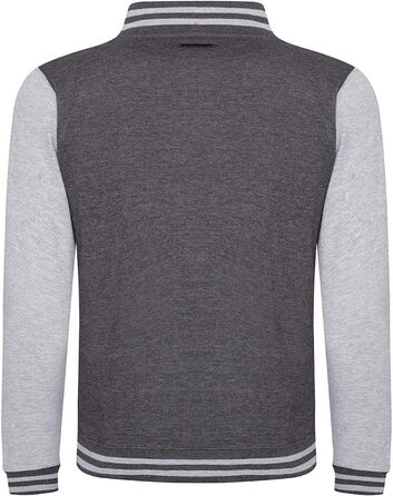 Чоловіча куртка-бомбер Varsity Jacket Just Hoods by AWDis, чорна/вугільна (XXL)