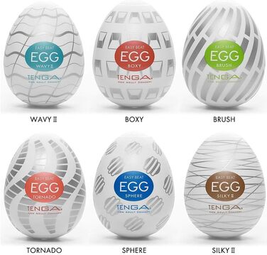 TENGA EGG Easy Beat: Мастурбатор для чоловіків (набір 6 шт.) з різними структурами