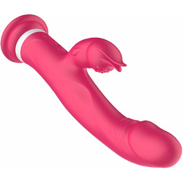 JFRong 3-в-1 вібратор для жінок з чашею, нагрівом та 10 режимами, червоний