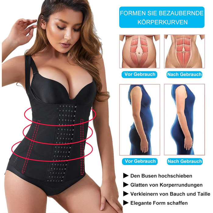 Корсет для жінок, бандаж після пологів, корсе-шорти, shapewear, чорний L