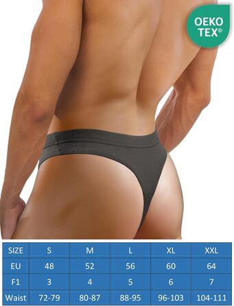 Танга Sesto Senso для чоловіків з мікромодалю, 3 шт. в упаковці (Графіт)