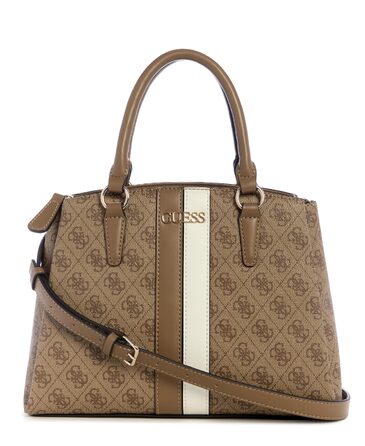 Жіноча сумка-сатчел GUESS Larisha з трьома відділеннями, колір Latte-Logo